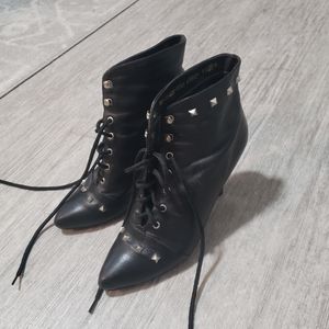 Black Leather Ankle Boots